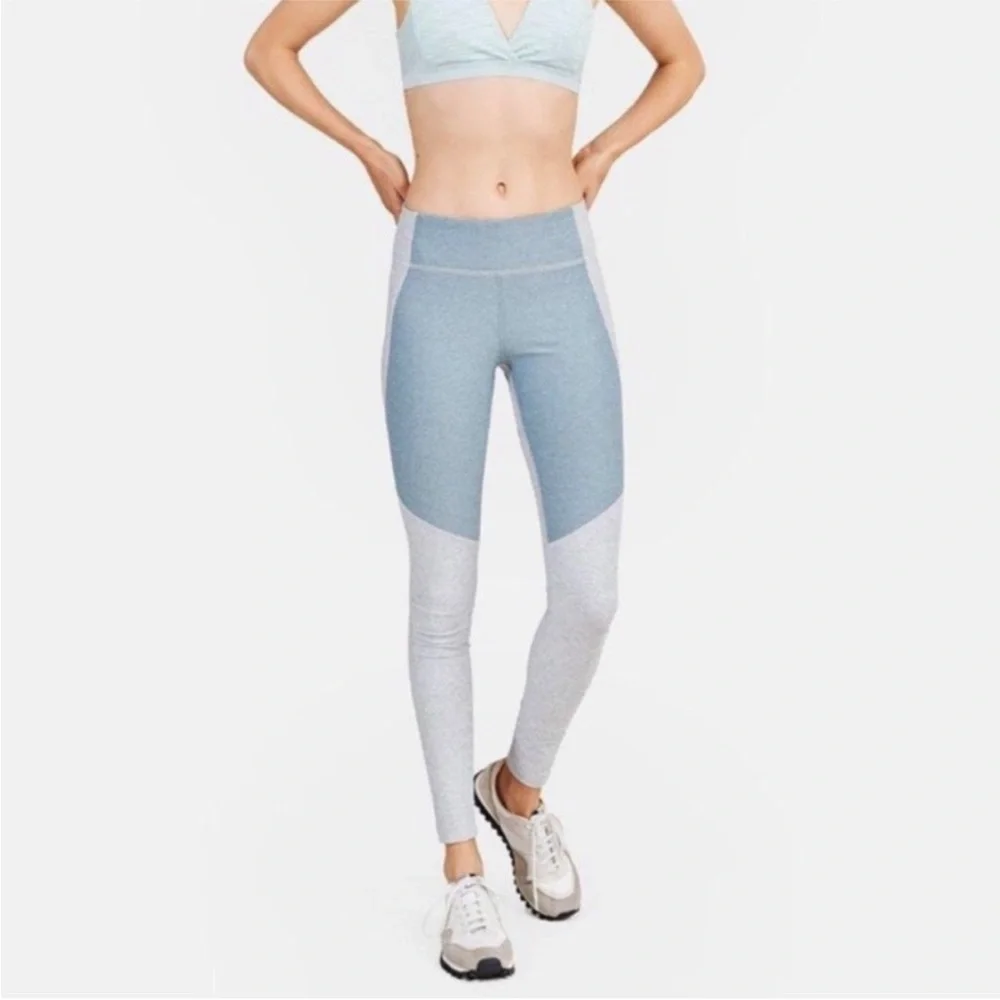 OUTDOOR BLUE COLOR BLOCK LEGGINGS YOGA PANTS WOMENS SMALL